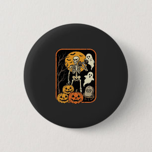 Badge Rond 5 Cm Fitness Halloween squelette fantôme citrouille Wor