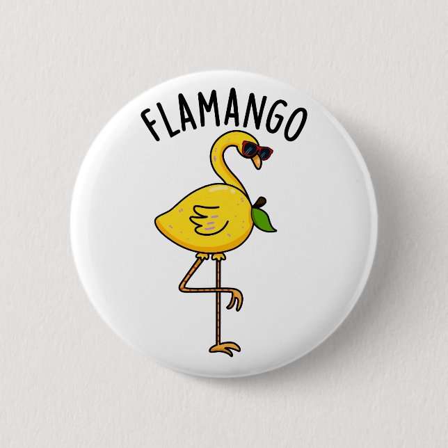 Badge Rond 5 Cm Fla-mangue Funny Flamant rose Pun (Devant)