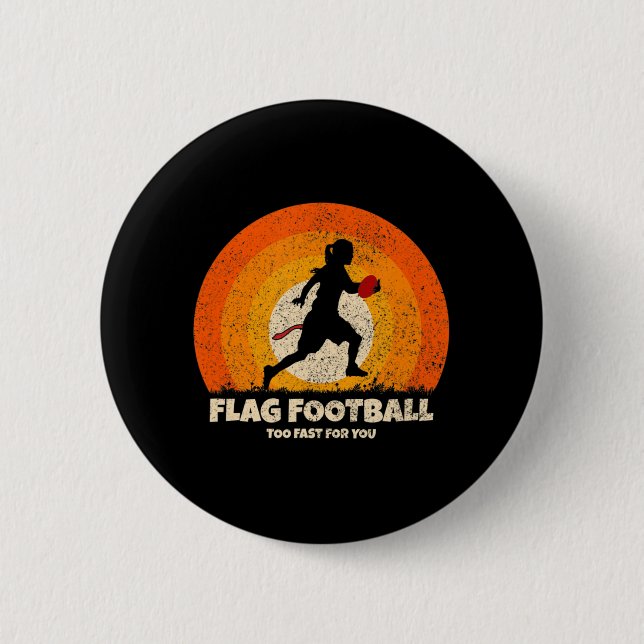 Badge Rond 5 Cm Flag Football Girls Women Fast pour vous sur le pi (Devant)