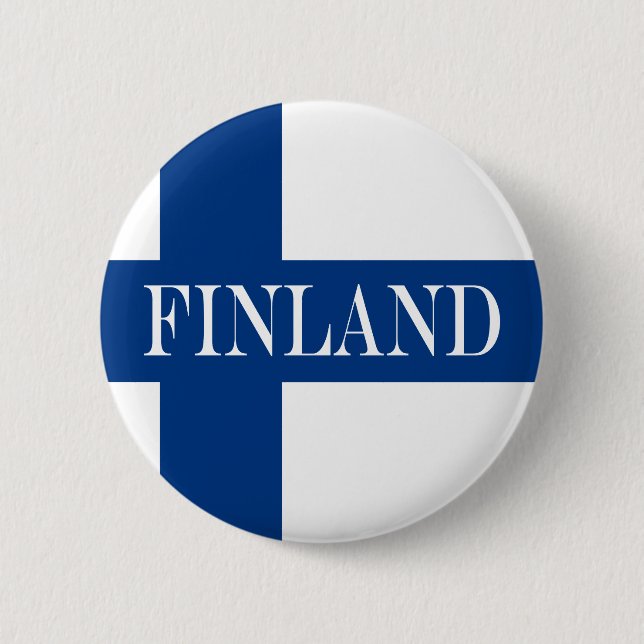 Badge Rond 5 Cm Flag of Finland Blue Cross Suomi (Devant)