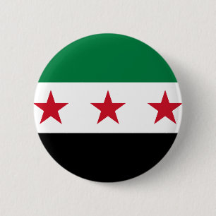 Badge Rond 5 Cm Flag of Syria - Syrian Independence flag