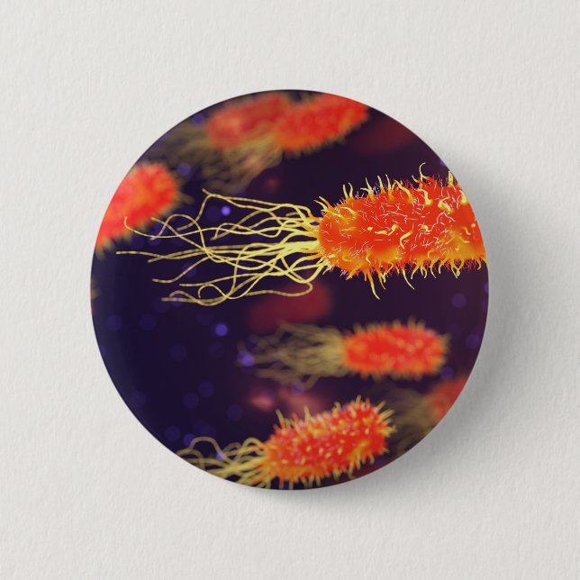 Badge Rond 5 Cm Flagelles de bactéries (Devant)