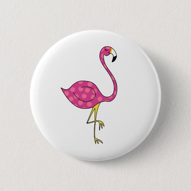 Badge Rond 5 Cm flamant (Devant)