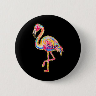 Badge Rond 5 Cm Flamant d'été tropical plage d'Hawaï Vacances d'ét