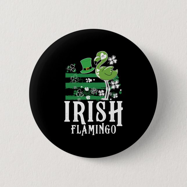 Badge Rond 5 Cm flamant irlandais (Devant)