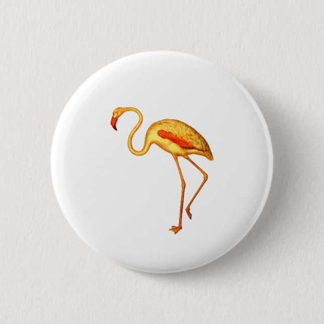 Badge Rond 5 Cm Flamant rose (Devant)