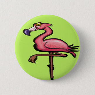 Badge Rond 5 Cm Flamant rose