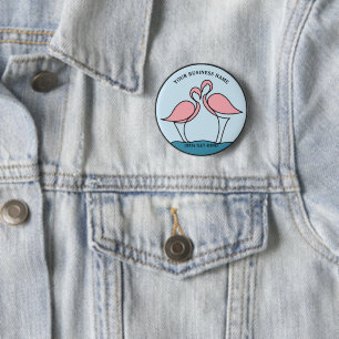 Badge Rond 5 Cm Flamant rose de votre entreprise Ronde Logo Art Ph