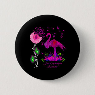 Badge Rond 5 Cm Flamant rose Foi Espérance Amour Cerveau Aneurie S