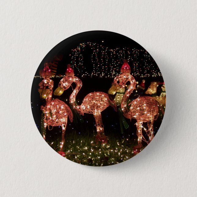 Badge Rond 5 Cm Flamant rose rose (Devant)