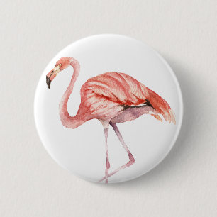 Badge Rond 5 Cm Flamant rose rose