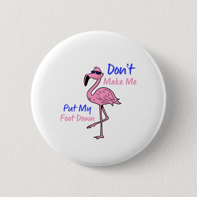 Badge Rond 5 Cm Flamant rose rose amusant (Devant)