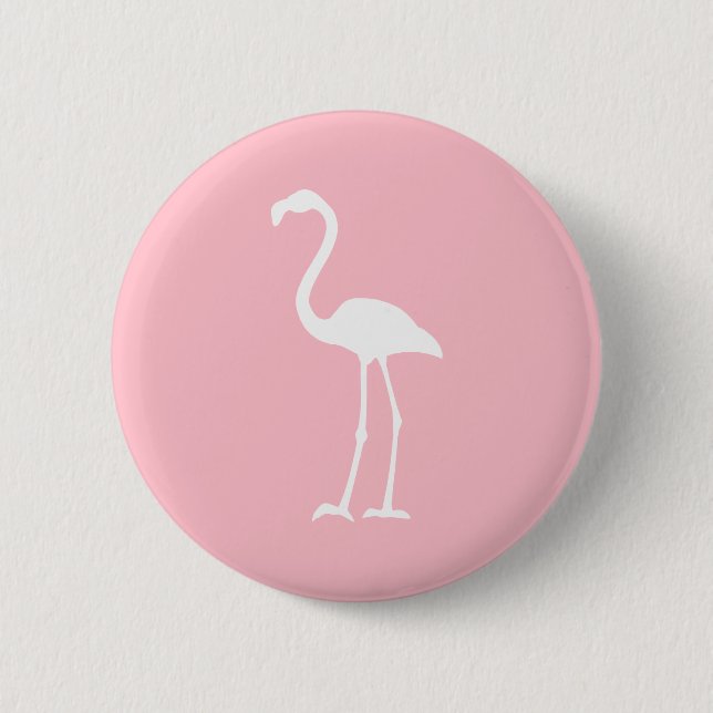 Badge Rond 5 Cm Flamant rose rose et blanc (Devant)