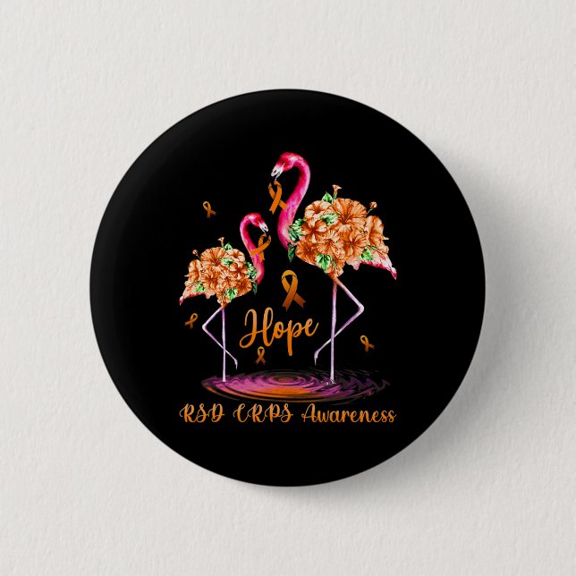 Badge Rond 5 Cm Flamant rose Rsd Crps Sensibilisation 1 (Devant)