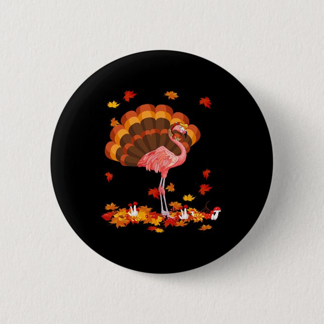 Badge Rond 5 Cm Flamant rose Turquie mignonne Flamant rose Turquie (Devant)