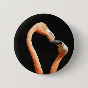 Badge Rond 5 Cm Flamants qui s'embrassent