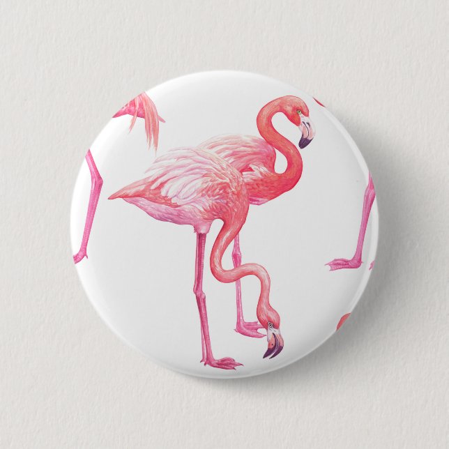 Badge Rond 5 Cm Flamants roses (Devant)