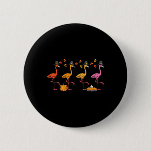 Badge Rond 5 Cm Flamants roses d'action de grâce drôle Automne Aut