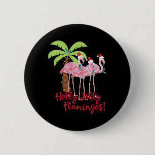 Badge Rond 5 Cm Flamants roses joyeux Noël en famille en juillet D