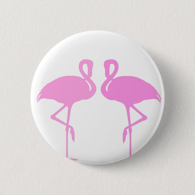 Badge Rond 5 Cm Flamants roses roses (Devant)
