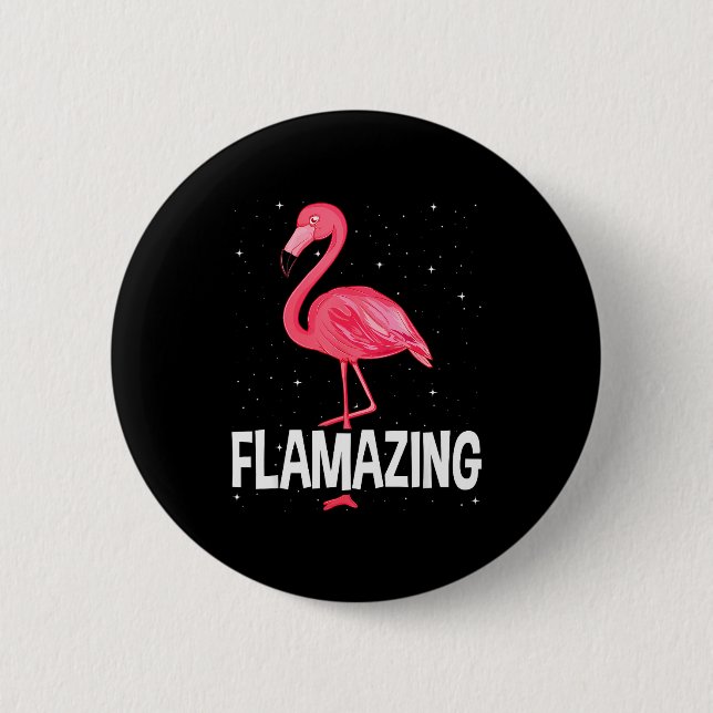 Badge Rond 5 Cm Flamazing Nk Flamingo Novelty Flamingo Lover Funny (Devant)