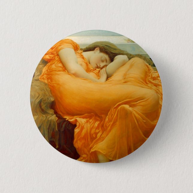 Badge Rond 5 Cm Flamber juin par Frederick Leighton (Devant)