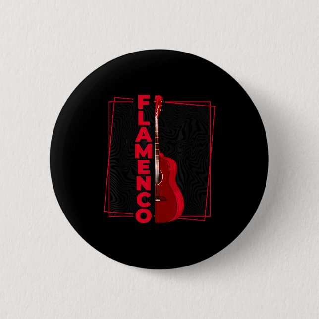 Badge Rond 5 Cm Flamenco _ Spanish Dance Guitar _ Spain Flamenco  (Devant)