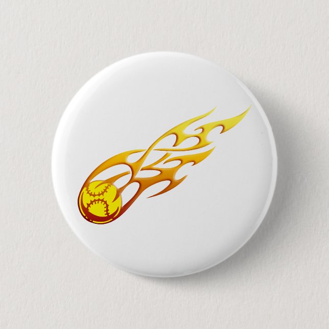 Badge Rond 5 Cm Flamme du base-ball (Devant)