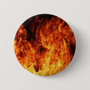 Badge Rond 5 Cm Flamme orange
