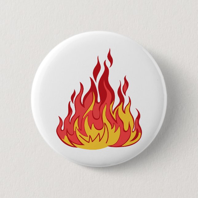 Badge Rond 5 Cm Flammes d'incendie (Devant)