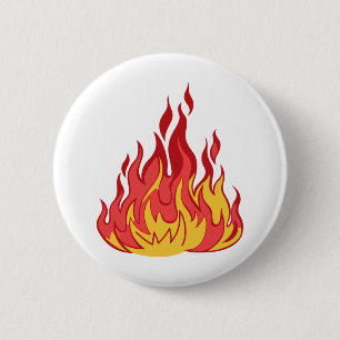 Badge Rond 5 Cm Flammes du feu