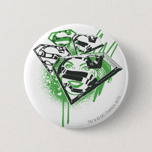 Badge Rond 5 Cm Flaques de vert de Supergirl