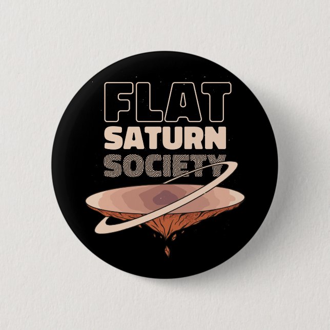 Badge Rond 5 Cm Flat Saturn Society - Science Design (Devant)
