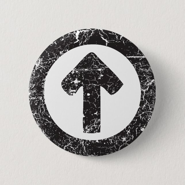 Badge Rond 5 Cm Flèche circulaire (Devant)
