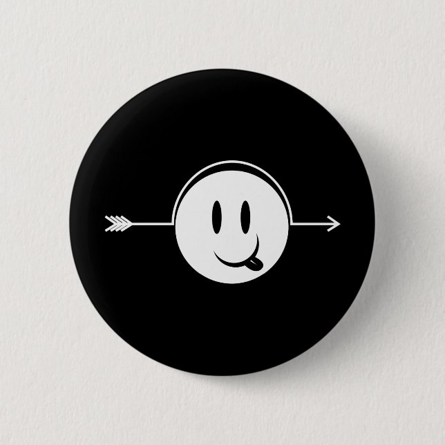 Badge Rond 5 Cm Flèche de ~ de visage par le bâillon principal (Devant)