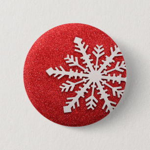 Badge Rond 5 Cm Flèche de neige