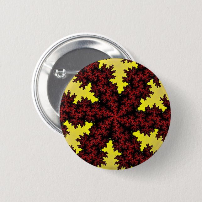 Badge Rond 5 Cm Flèche de neige rouge et jaune (Devant & derrière)