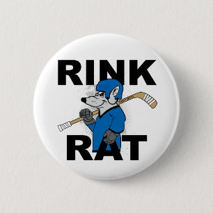 Badge Rond 5 Cm Flèche du joueur de hockey de rink bleu