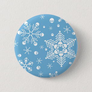 Badge Rond 5 Cm Flèche-neige crâne