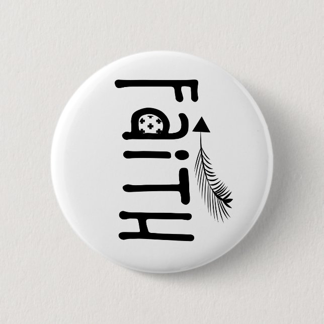 Badge Rond 5 Cm Flèche Tribale Croyance Monochrome (Devant)