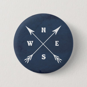 Badge Rond 5 Cm Flèches compass