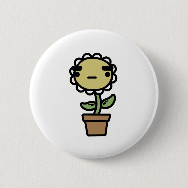 Badge Rond 5 Cm Fleur (Devant)