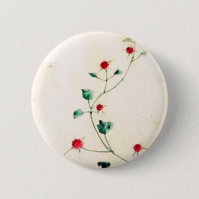 Badge Rond 5 Cm Fleur asiatique (Devant)