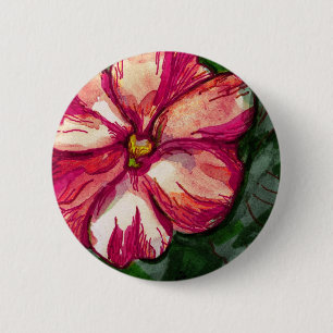 Badge Rond 5 Cm Fleur Balsam rose