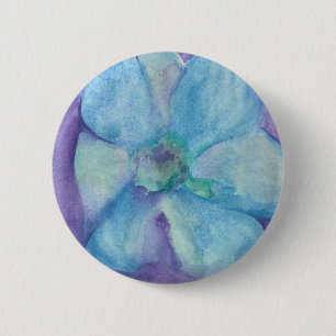 Badge Rond 5 Cm Fleur bleue