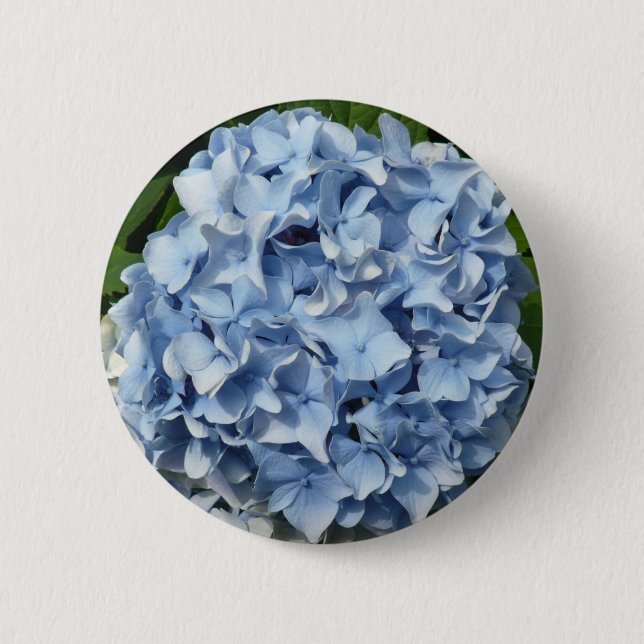 Badge Rond 5 Cm Fleur bleue d'hortensia (Devant)