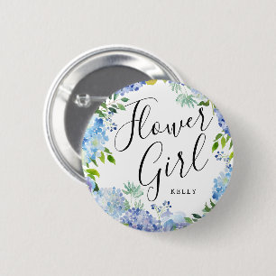 Badge Rond 5 Cm Fleur Carolina Bloom Mariage Personnalisé