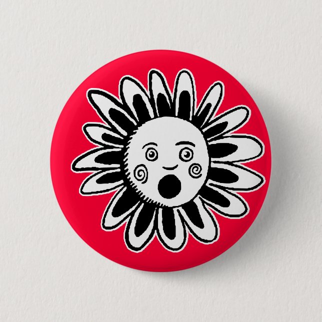 Badge Rond 5 Cm Fleur chantante (Devant)