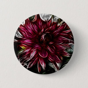 Badge Rond 5 Cm Fleur Crimson