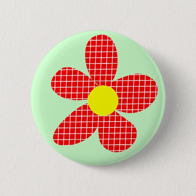 Badge Rond 5 Cm Fleur d'art de bruit - vert clair (Devant)